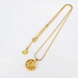 Christian Dior Necklace Circle GP Plated Gold Ladies