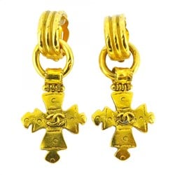 Chanel Earrings Coco Mark Cross GP Plated Gold Ladies