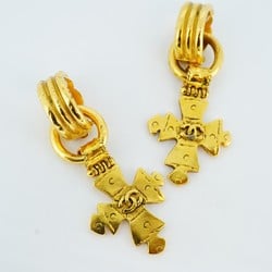 Chanel Earrings Coco Mark Cross GP Plated Gold Ladies