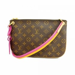 Louis Vuitton Shoulder Bag Monogram Loretta M44053 Brown Hot Pink Ladies