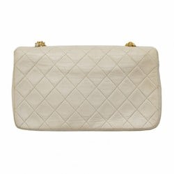 Chanel Shoulder Bag Matelasse Lambskin White Women's