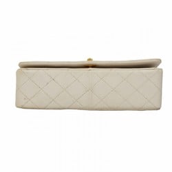 Chanel Shoulder Bag Matelasse Lambskin White Women's