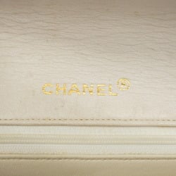 Chanel Shoulder Bag Matelasse Lambskin White Women's