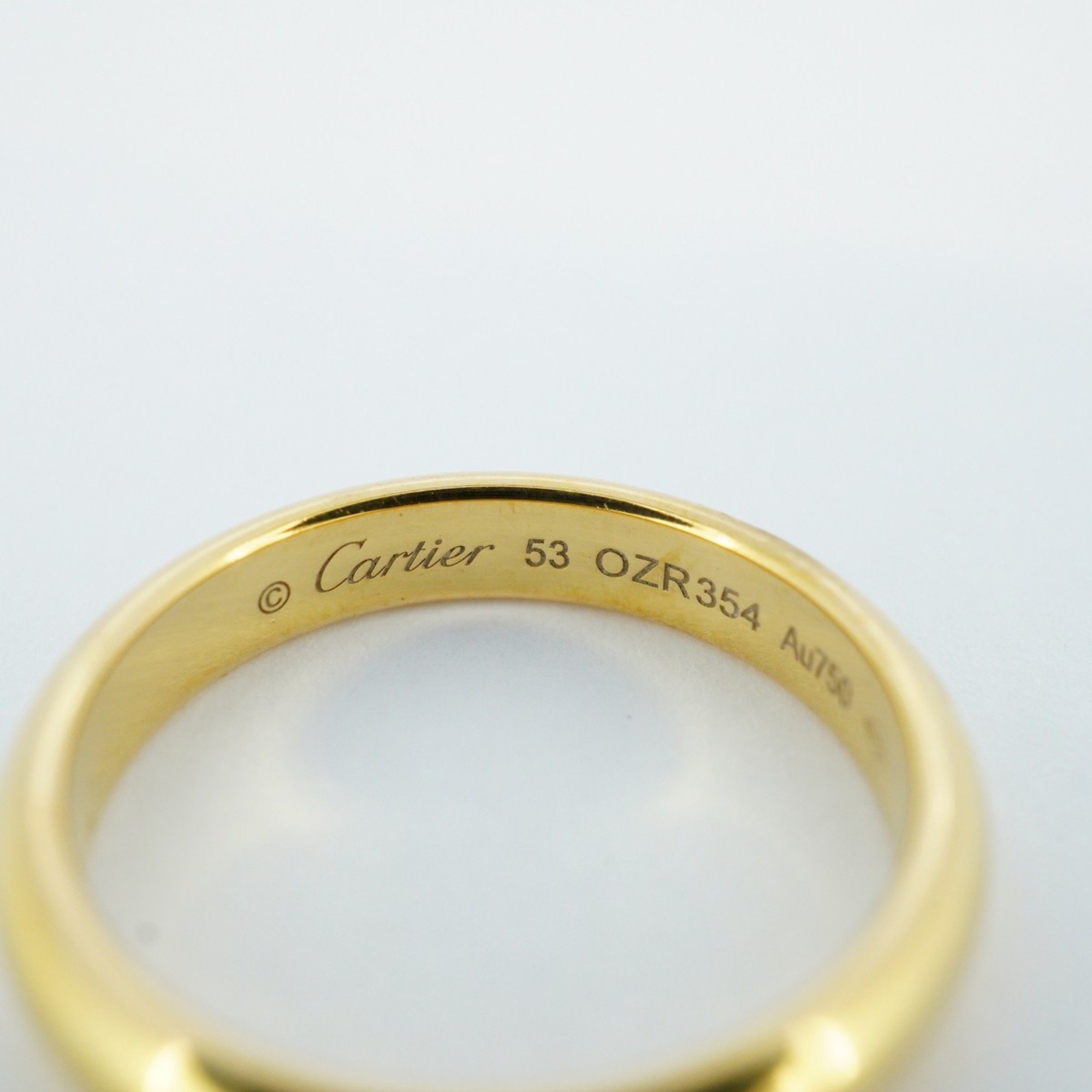 Cartier Ring Classic Wedding K18YG Yellow Gold #53 Ladies