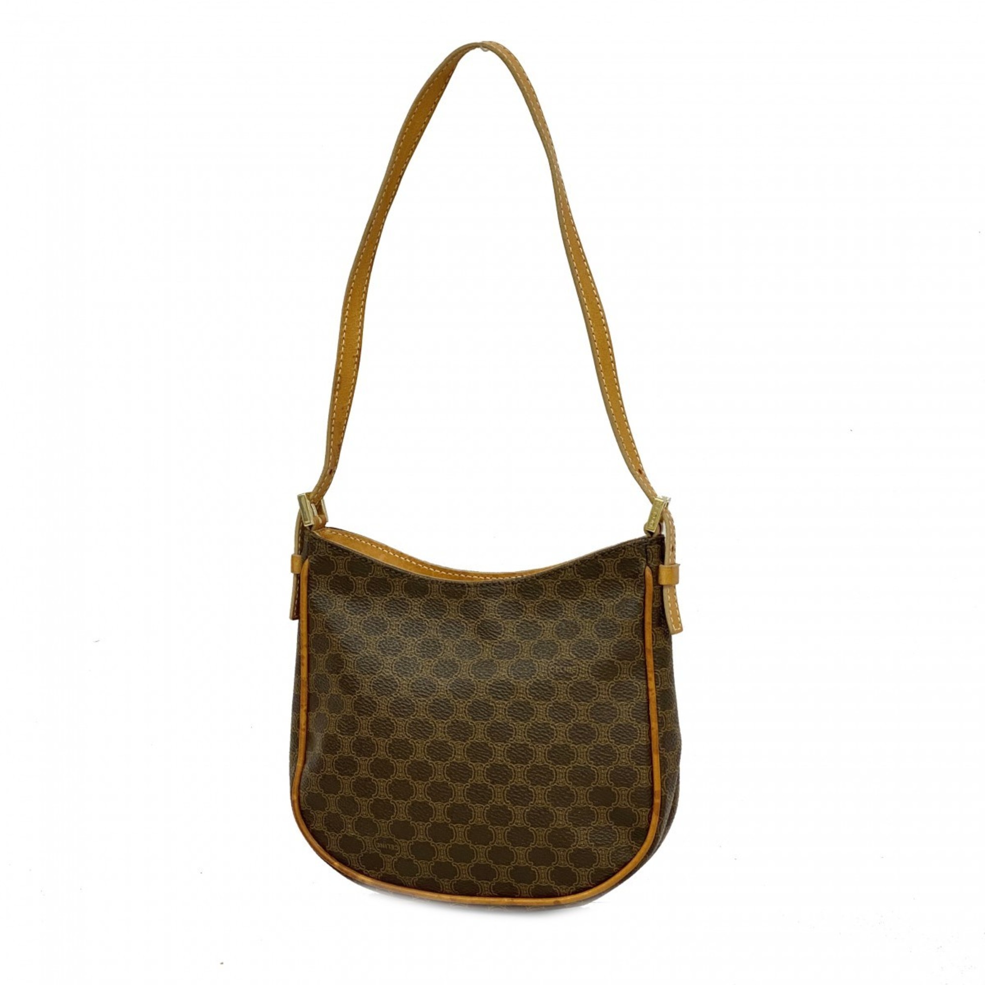 Celine Shoulder Bag Macadam Brown Women's