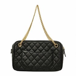 Chanel Shoulder Bag 2.55 Matelasse Lambskin Black Women's