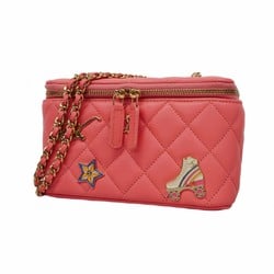 Chanel Shoulder Bag Matelasse Lambskin Pink Women's