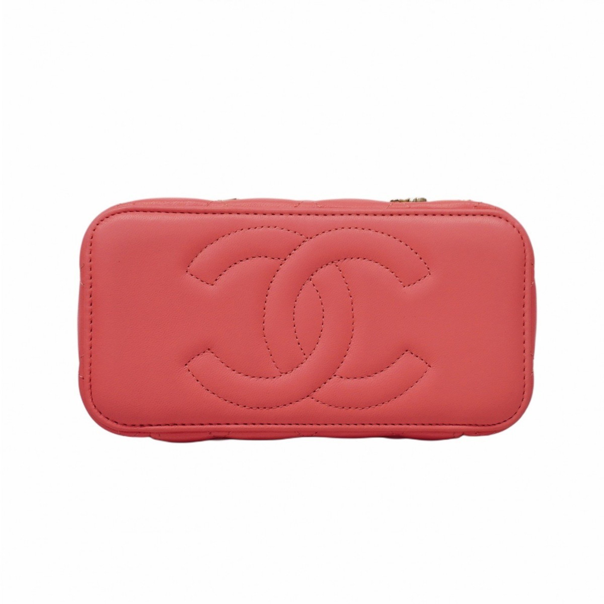 Chanel Shoulder Bag Matelasse Lambskin Pink Women's