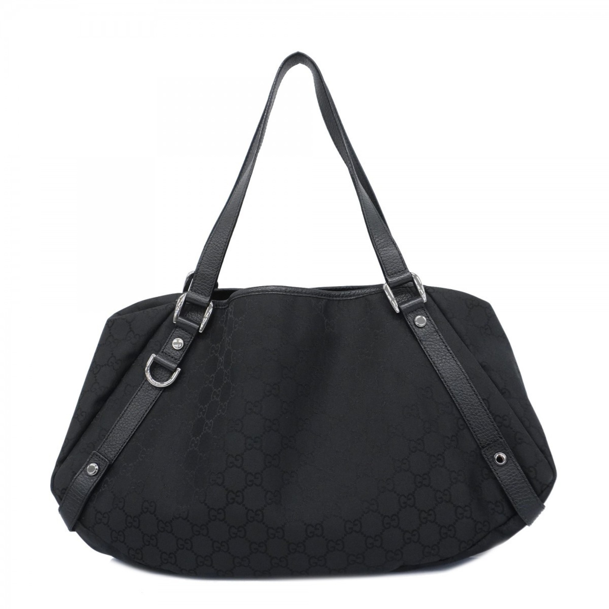 Gucci Tote Bag GG Nylon 293578 Black Women's