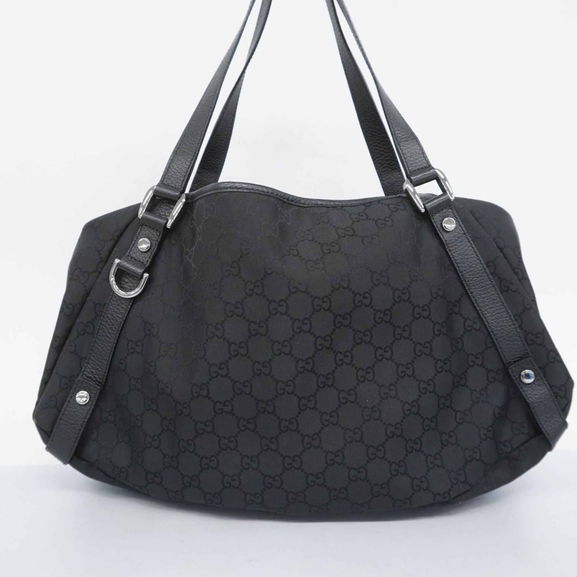 Gucci Tote Bag GG Nylon 293578 Black Women's