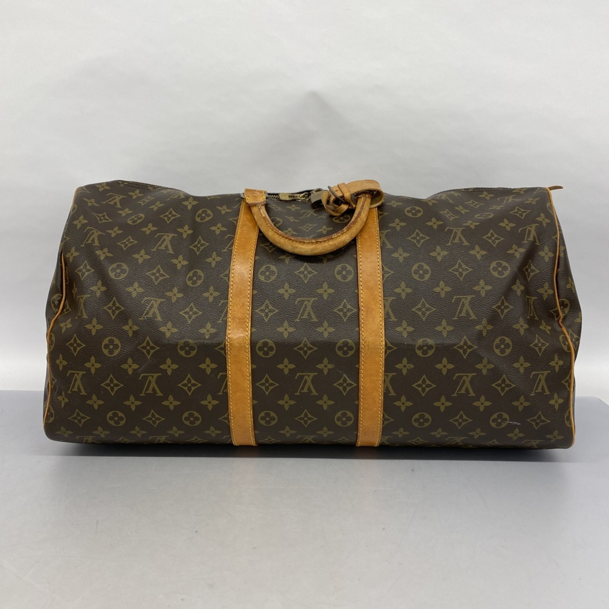 Louis Vuitton Boston Bag Monogram Keepall 55 M41424 Brown Men's Women's