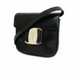 Salvatore Ferragamo Shoulder Bag Vara Leather Black Women's