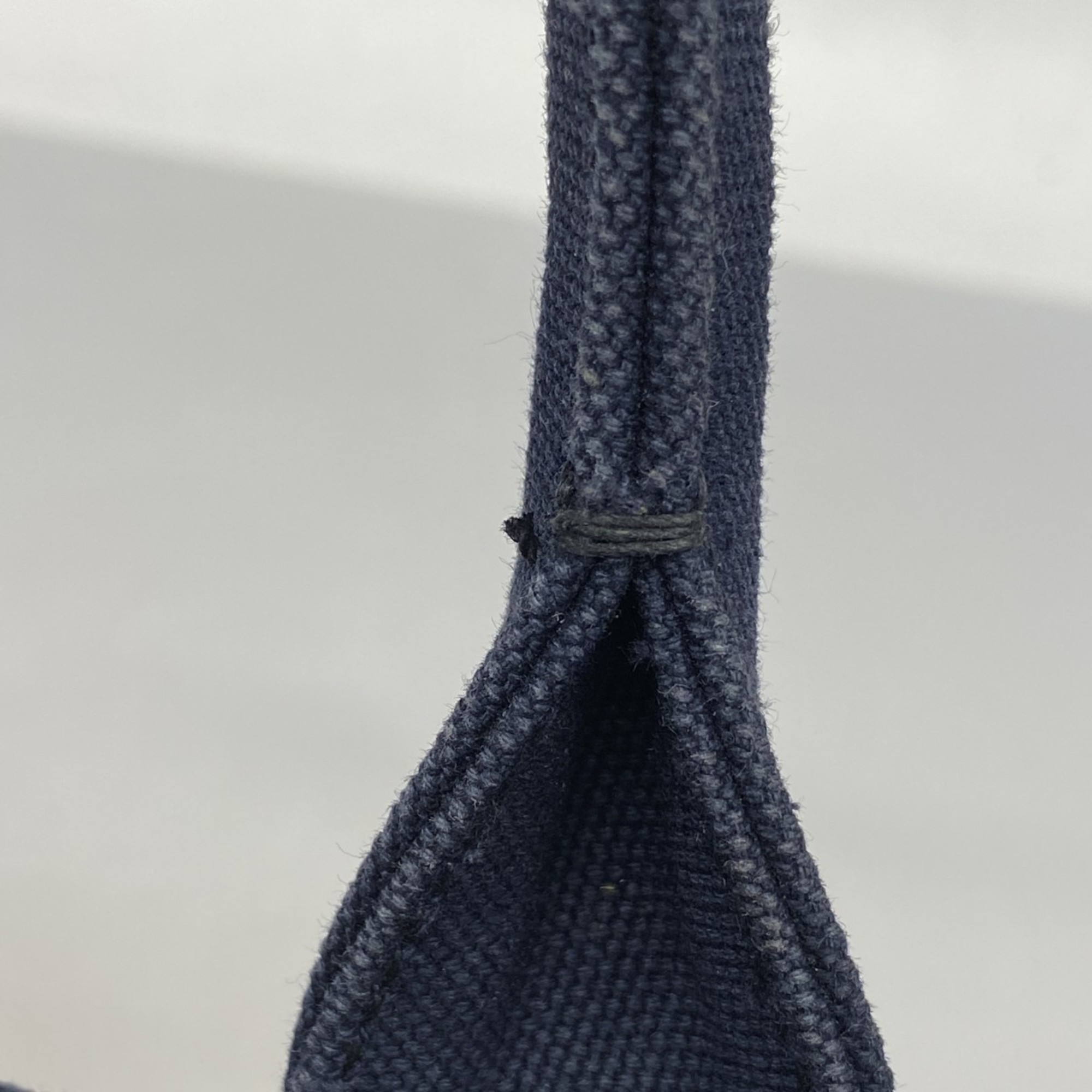 Prada Tote Bag Canapa Canvas Navy Women's