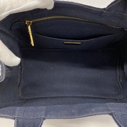 Prada Tote Bag Canapa Canvas Navy Women's