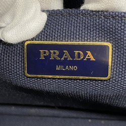 Prada Tote Bag Canapa Canvas Navy Women's