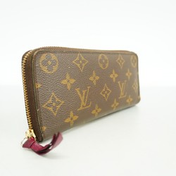 Louis Vuitton Long Wallet Monogram Portefeuille Clemence M60742 Fuchsia Ladies