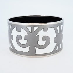 Hermes Bangle, Emaille TGM Gadalquivir, Metal, Cloisonne, Silver, White, Grey, Men's, Women's