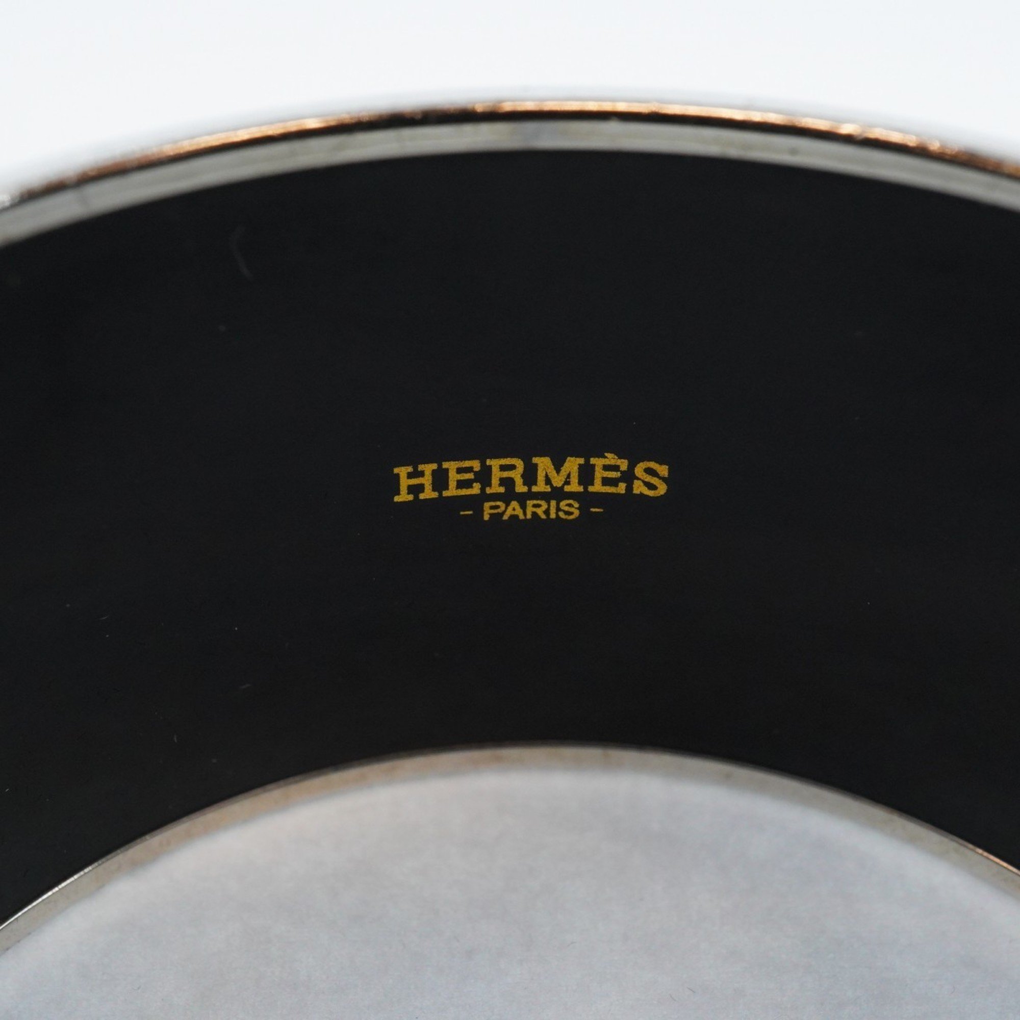 Hermes Bangle, Emaille TGM Gadalquivir, Metal, Cloisonne, Silver, White, Grey, Men's, Women's