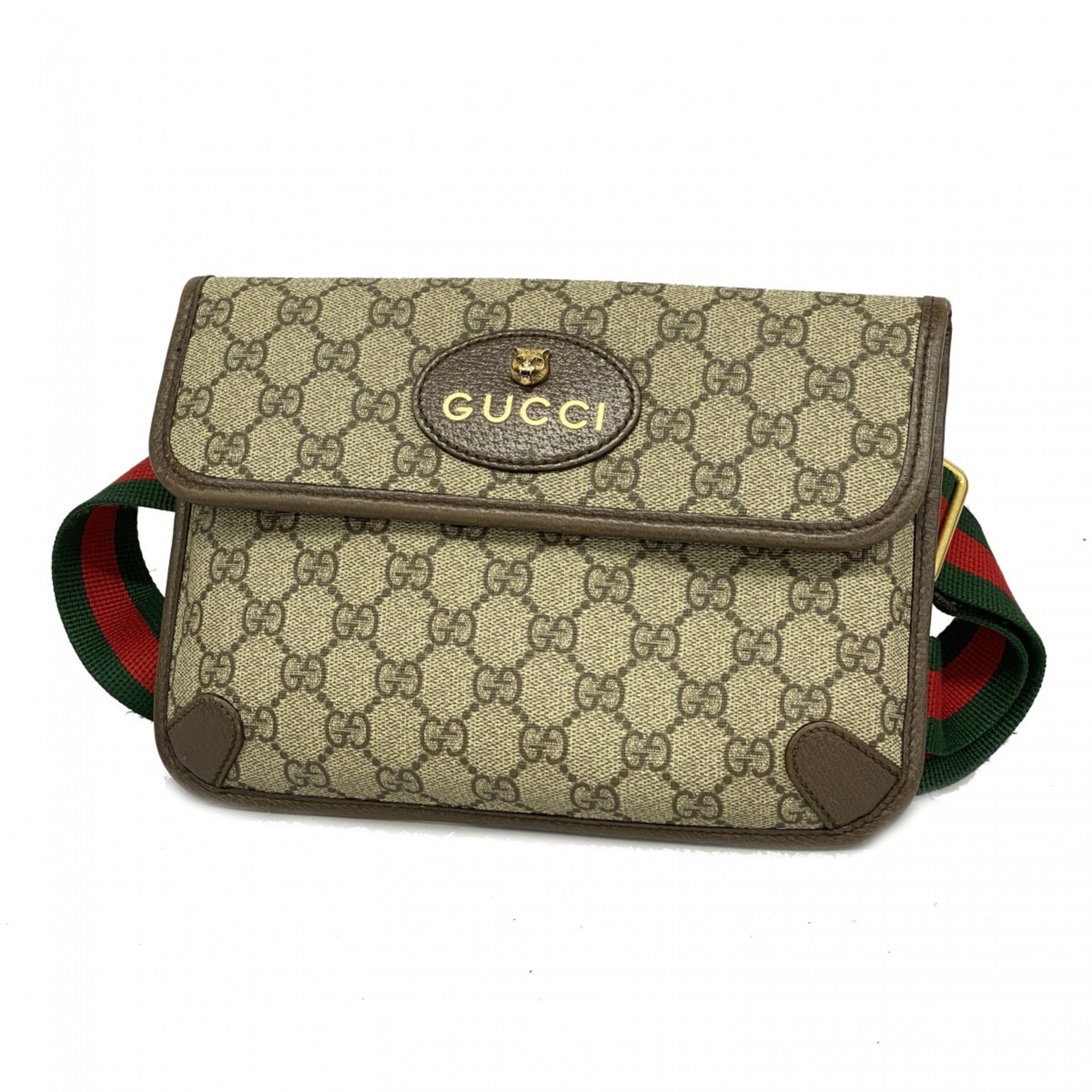 Gucci Waist Bag GG Supreme Sherry Line 498930 Brown Men's Women's