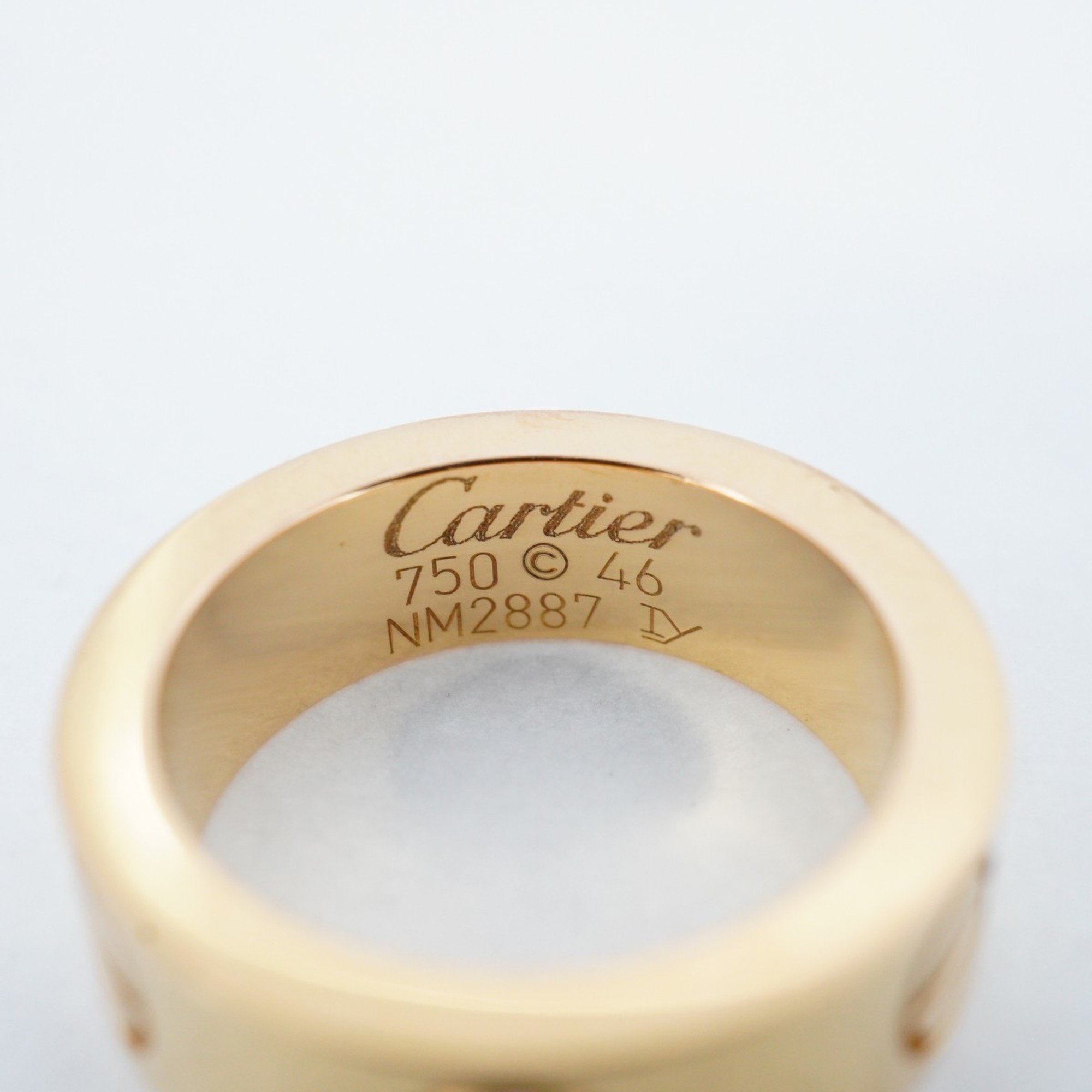 Cartier Ring Love Pink Sapphire K18PG Gold #46 Ladies