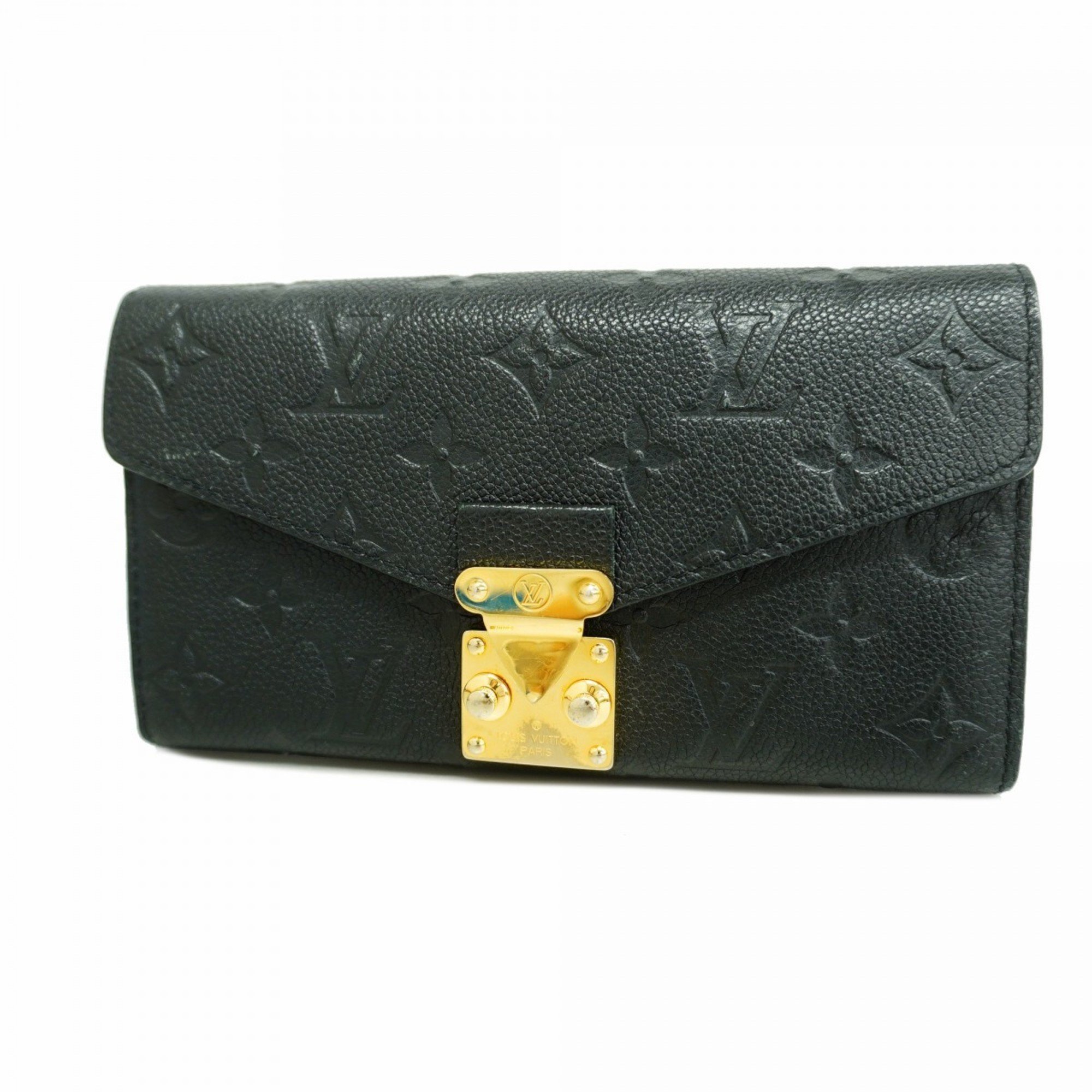 Louis Vuitton Long Wallet Monogram Empreinte Portefeuille Metis M62458 Noir Ladies