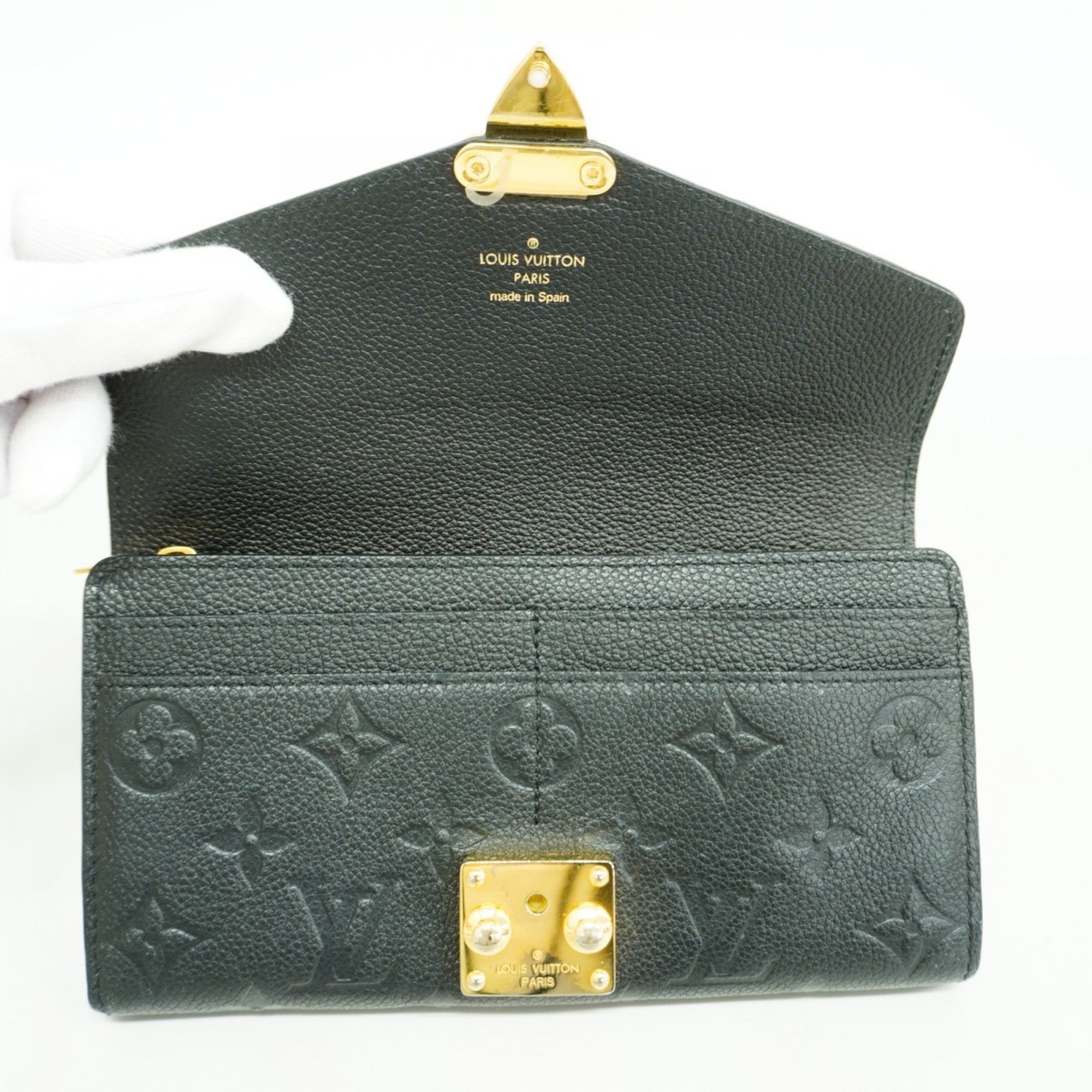 Louis Vuitton Long Wallet Monogram Empreinte Portefeuille Metis M62458 Noir Ladies