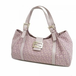 Fendi Zucchino Nylon Canvas Handbag Purple Women's