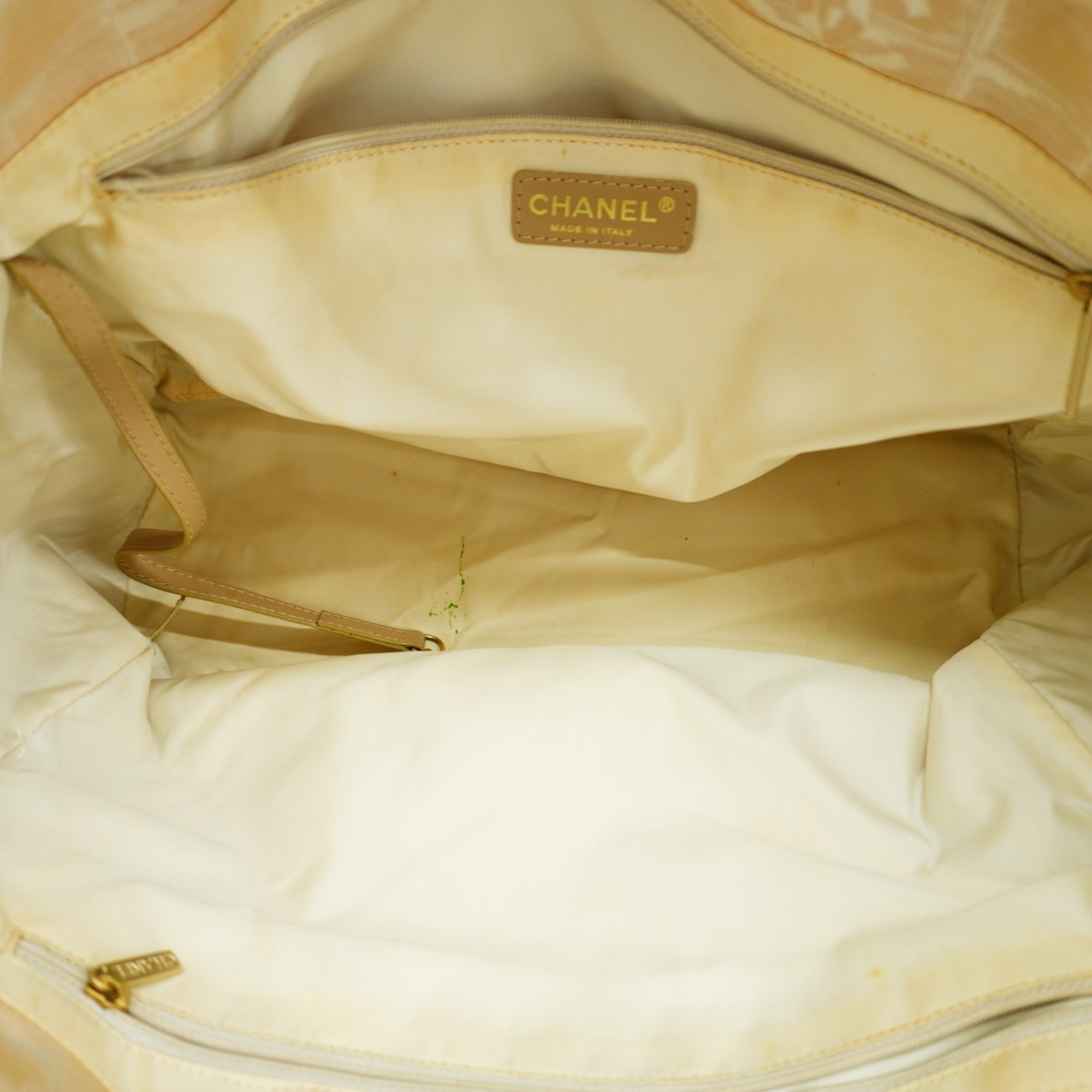 Chanel Tote Bag New Travel Nylon Beige Champagne Ladies