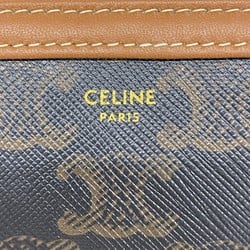 Celine Shoulder Bag Triomphe Brown Black Women's