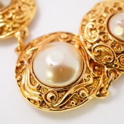 Chanel Bracelet Coco Mark Circle Fake Pearl GP Plated Gold Ladies