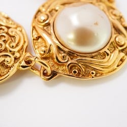 Chanel Bracelet Coco Mark Circle Fake Pearl GP Plated Gold Ladies