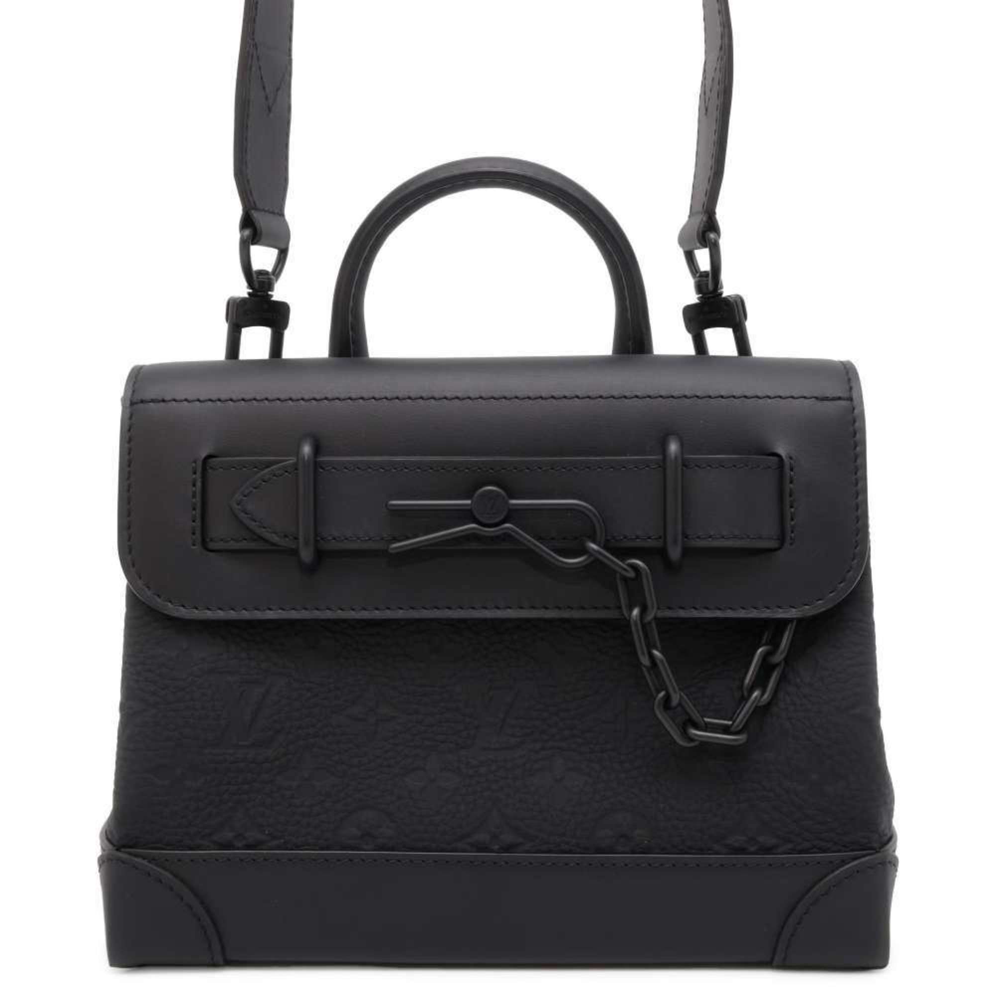 Louis Vuitton Handbag Monogram Taurillon Steamer PM M24436 2way Shoulder Bag Black