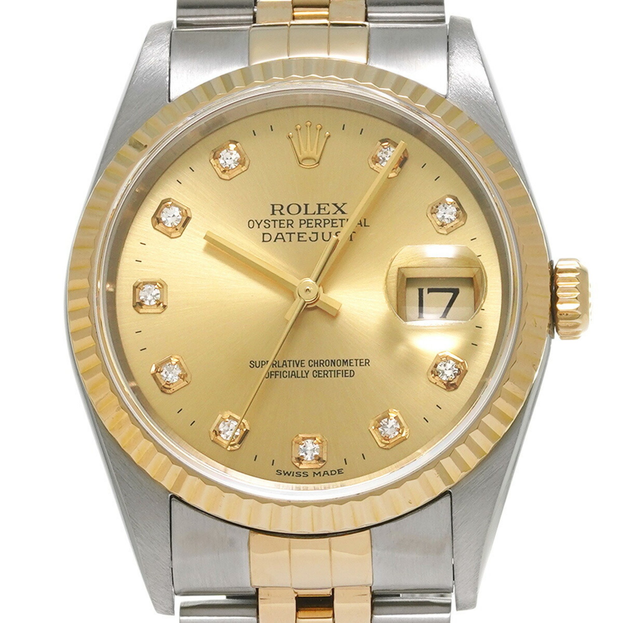 ROLEX Rolex Datejust 10P Diamond 16233G Men's Watch Automatic