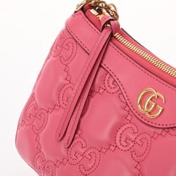 GUCCI GG Matelasse Pattern Shoulder Bag Pink 735049 Women's Leather Handbag