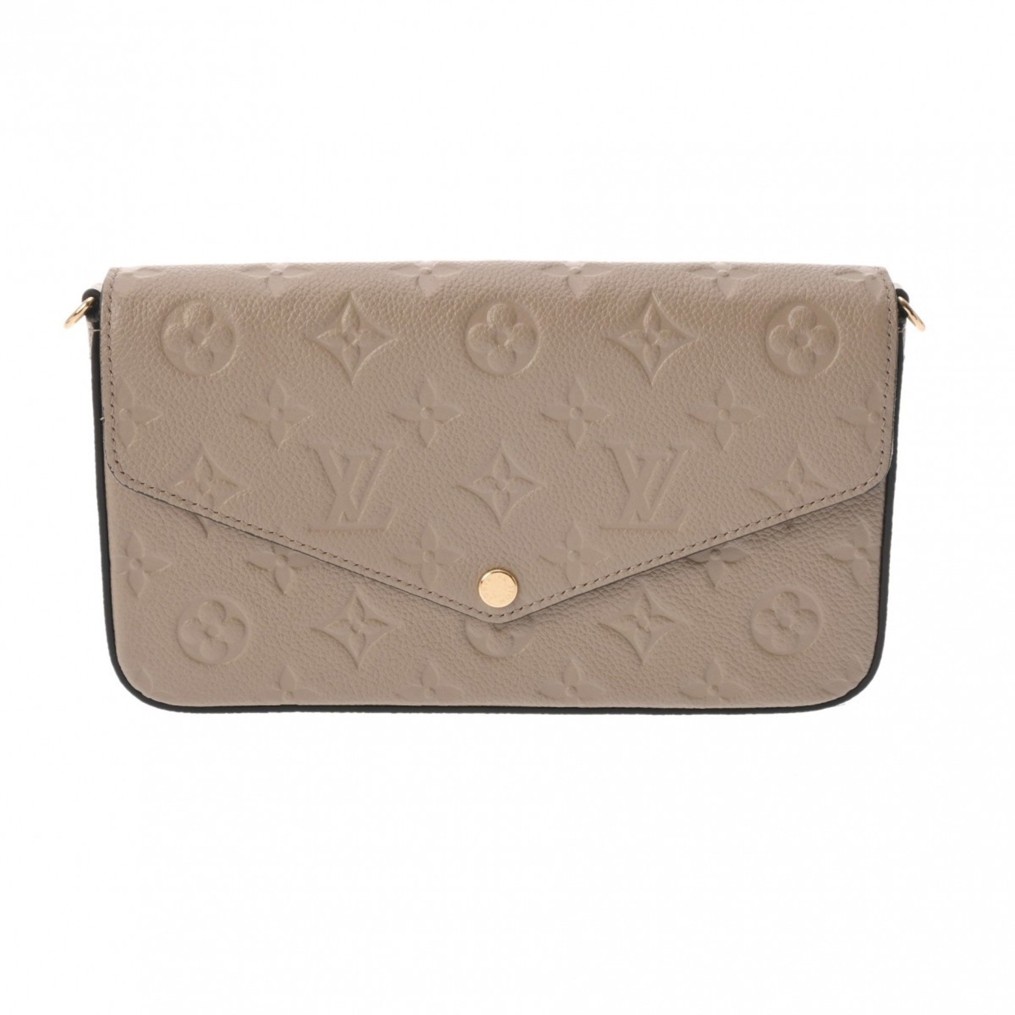 LOUIS VUITTON Louis Vuitton Monogram Empreinte Pochette Felicie Clutch Bag Tourterelle M82609 Women's Leather Shoulder