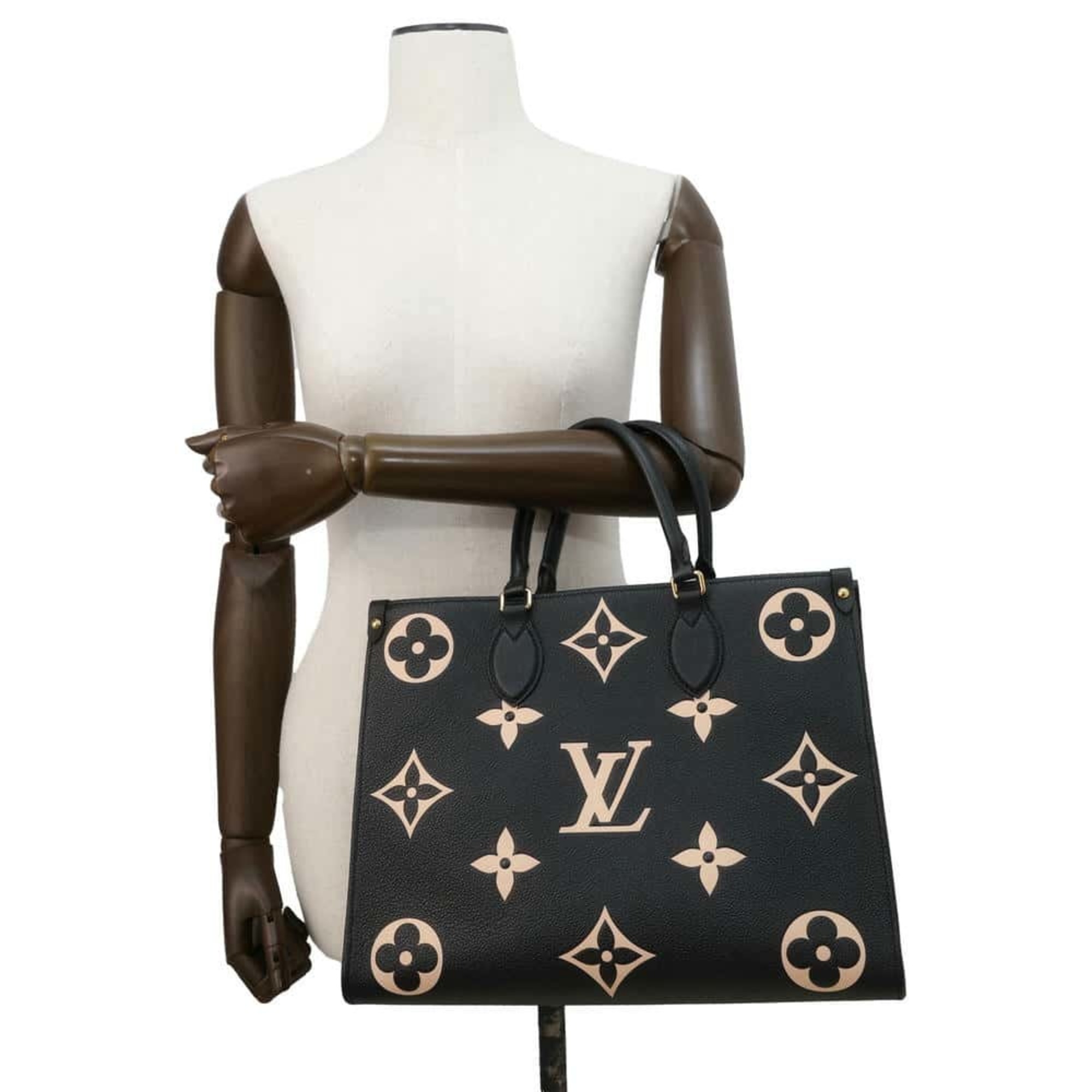 Louis Vuitton Tote Bag Bicolor Monogram Empreinte On the Go MM M45495 2way Black