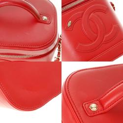 CHANEL Vanity Chain Shoulder Bag Red AS0323 Women's Lambskin Handbag