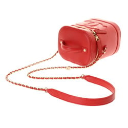 CHANEL Vanity Chain Shoulder Bag Red AS0323 Women's Lambskin Handbag