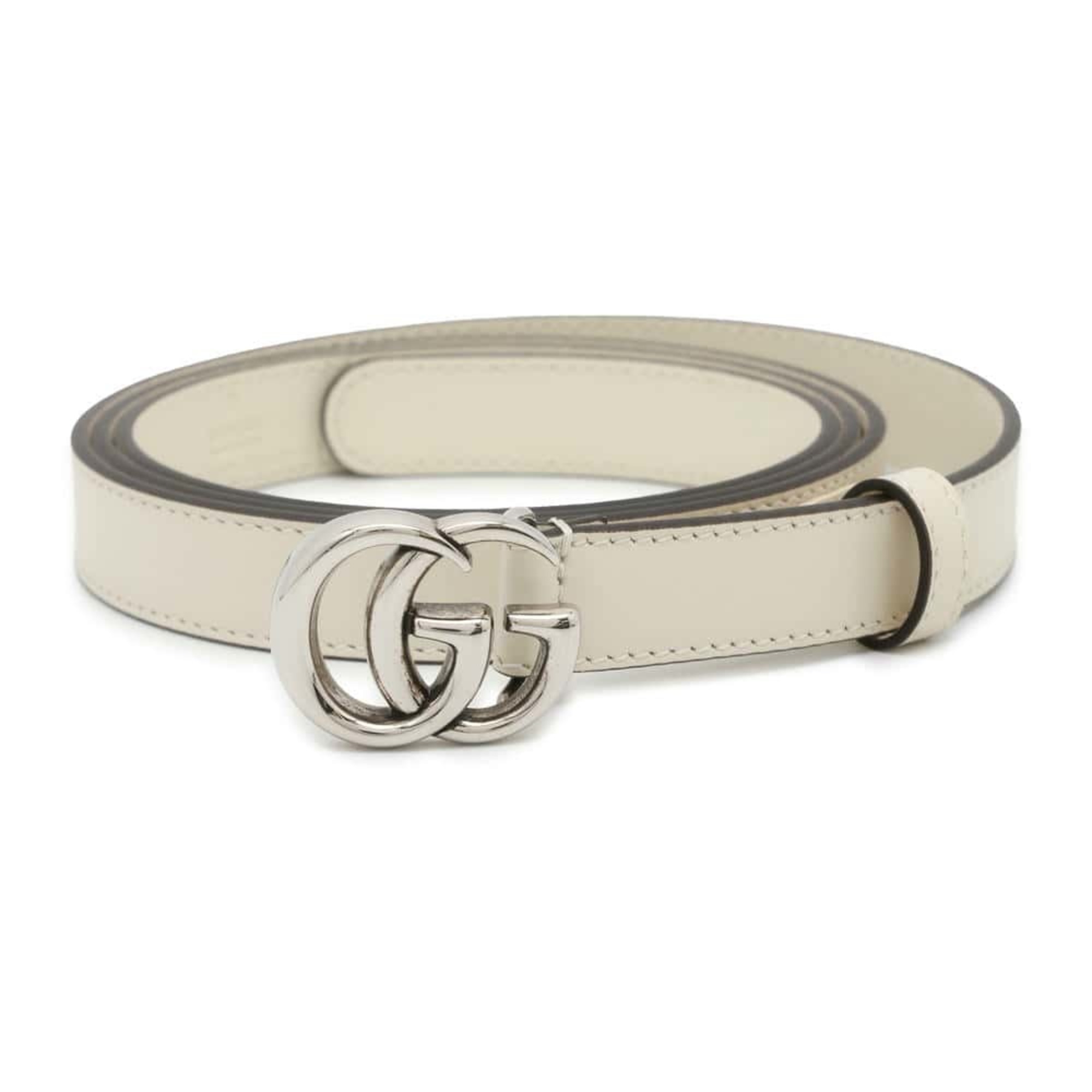 Gucci Belt GG Marmont Leather Size 120 409417 GUCCI Double G White eLADY Globazone