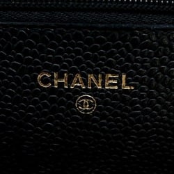 Chanel Chain Wallet Matelasse Coco Mark Caviar Skin AP0250 CHANEL Black