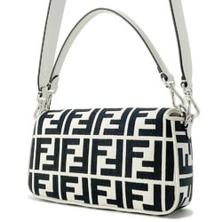 Fendi Shoulder Bag Zucca Baguette Canvas 8BR600 FENDI 2way Handbag Black White