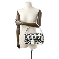 Fendi Shoulder Bag Zucca Baguette Canvas 8BR600 FENDI 2way Handbag Black White