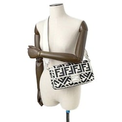 Fendi Shoulder Bag Zucca Baguette Canvas 8BR600 FENDI 2way Handbag Black White