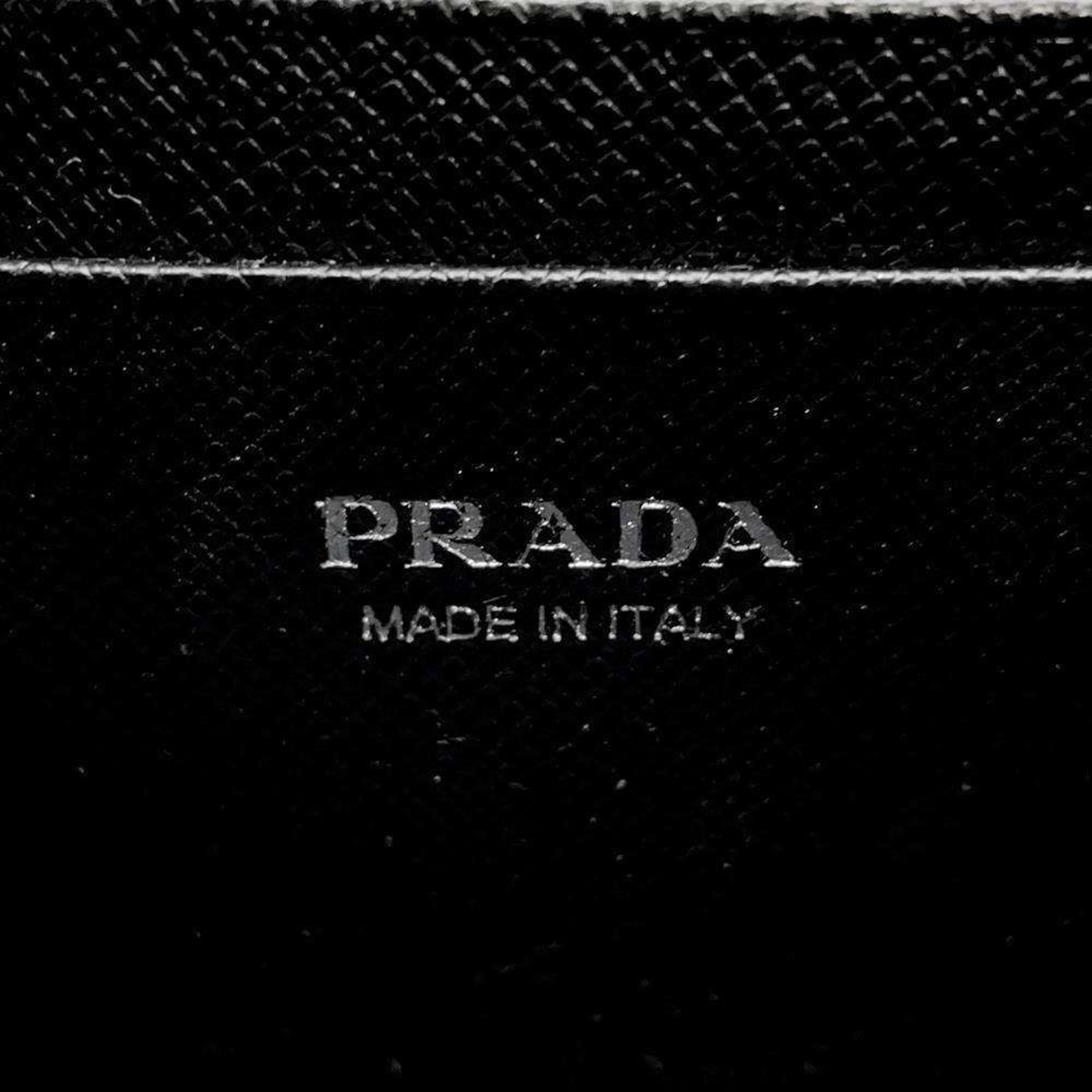 Prada Shoulder Bag Saffiano 1DH010 PRADA Wallet Purse Black