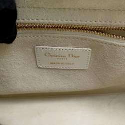 Christian Dior Dior handbag Lady Cannage medium lambskin M0565ONGE 2way shoulder bag white