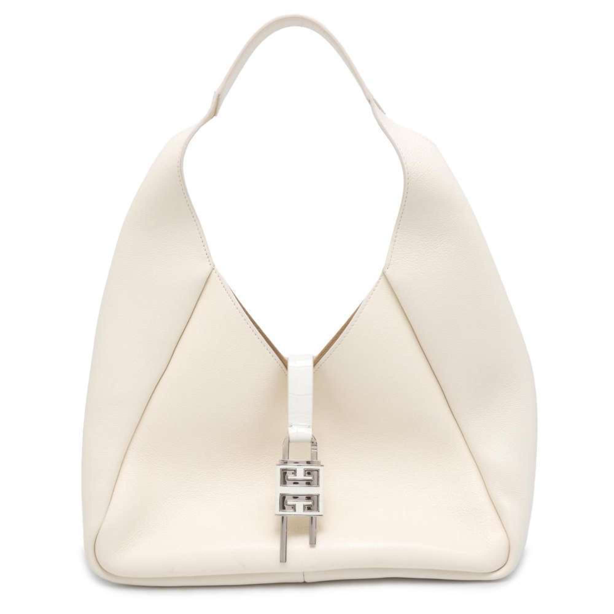 Givenchy Shoulder Bag G-Lock Leather Embossed GIVENCHY White