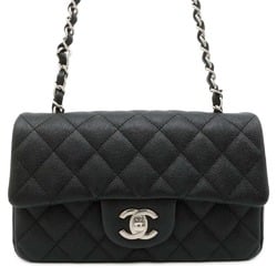 Chanel Chain Shoulder Bag Coco Mark Caviar Skin A69900 CHANEL Flap Black