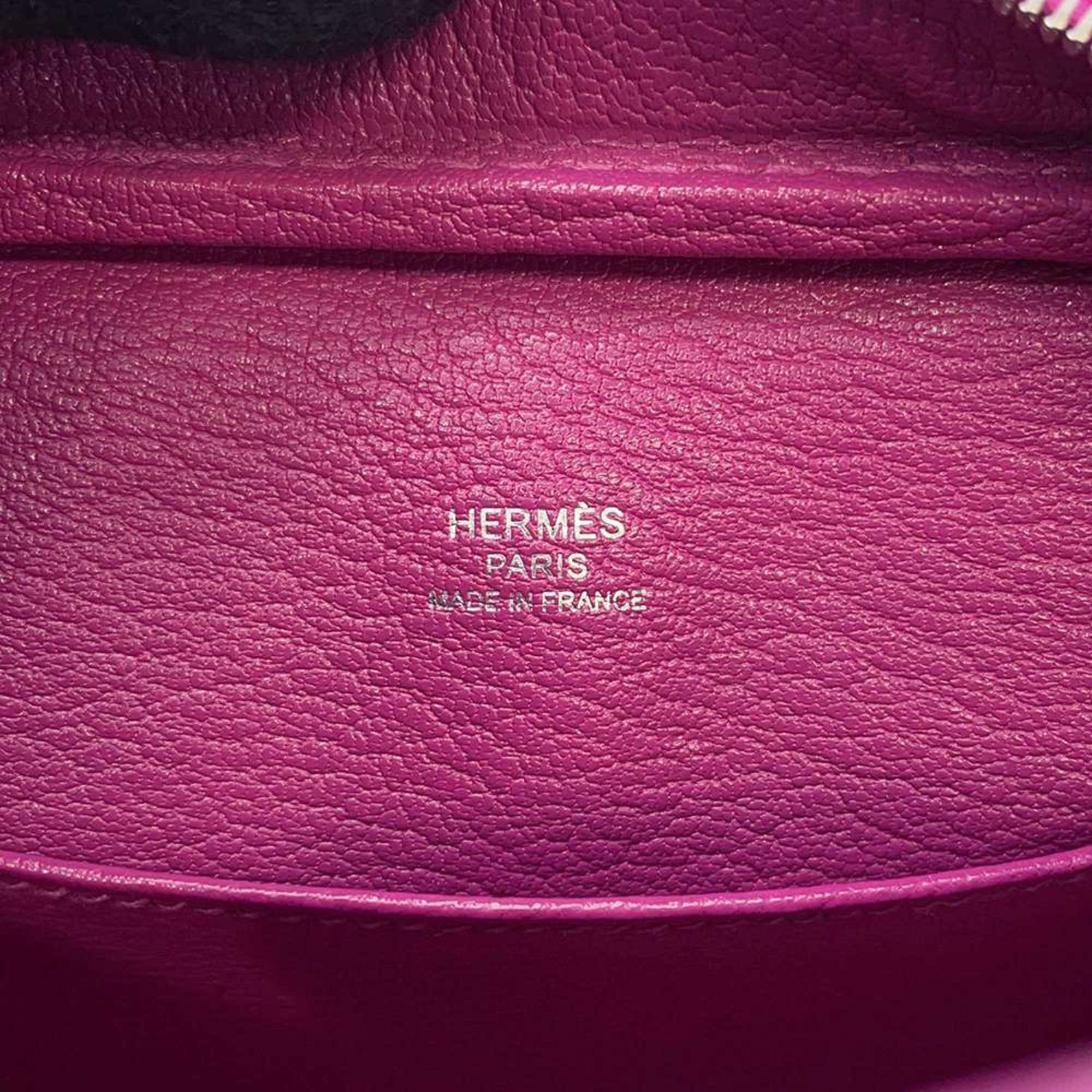 Hermes Handbag Plume 2 Rose Purple Chevre Mysore C Stamp 2way Shoulder