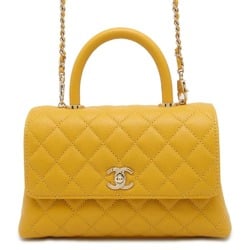 Chanel handbag, matelasse, coco mark, handle, caviar skin, A92990, CHANEL 2way shoulder bag