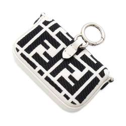 Fendi Bag Charm Nano Baguette Canvas 7AS045 FENDI 2way Shoulder Black White